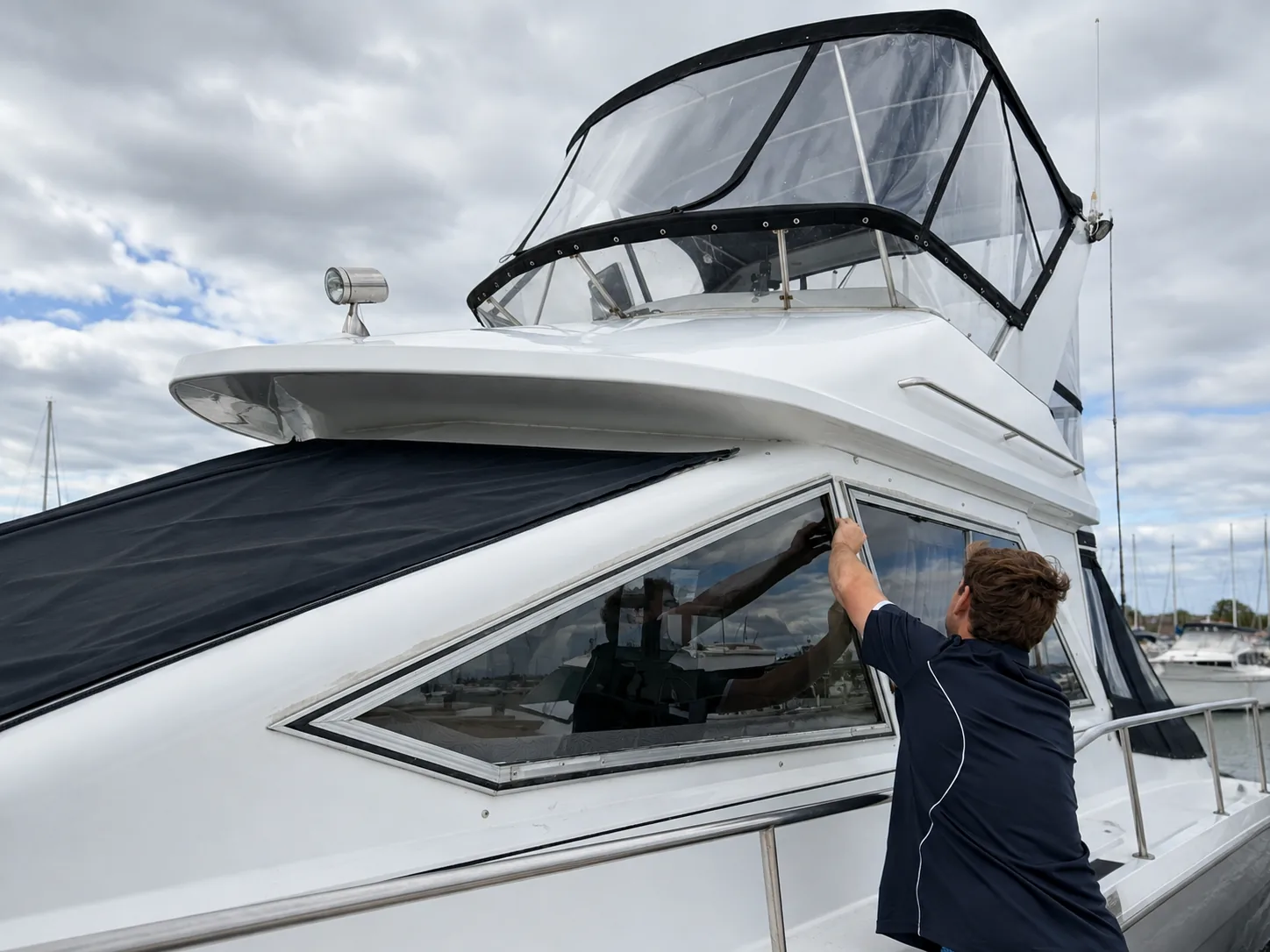 Marine glass repair for a Brookfield boat owner