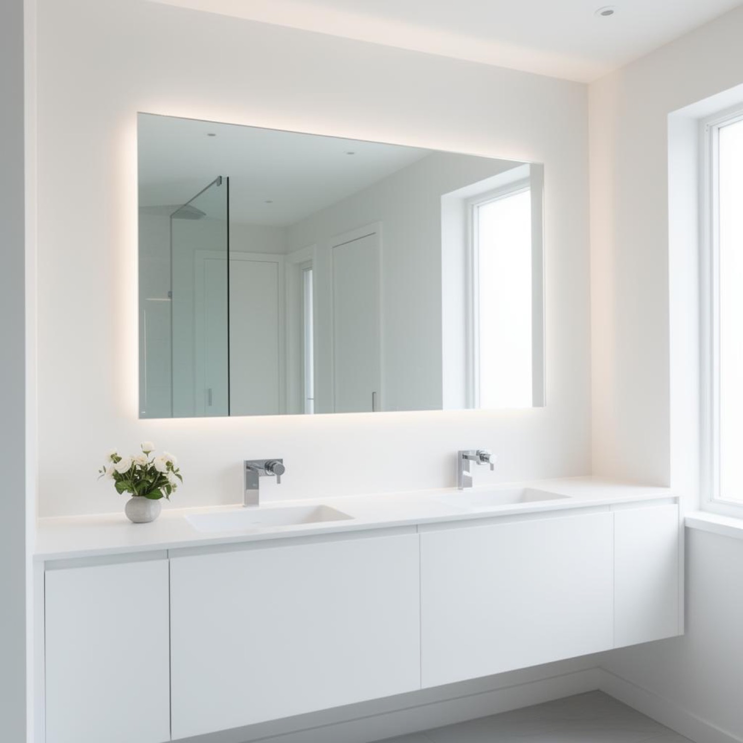 Bathroom feature mirror installation in Tauranga