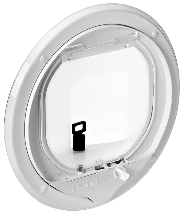 Collar-magnet cat door · White · Single or double glazing product photograph