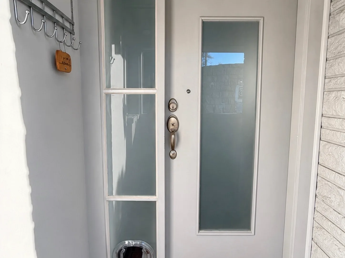 Front door with an obscure glass panel replaced