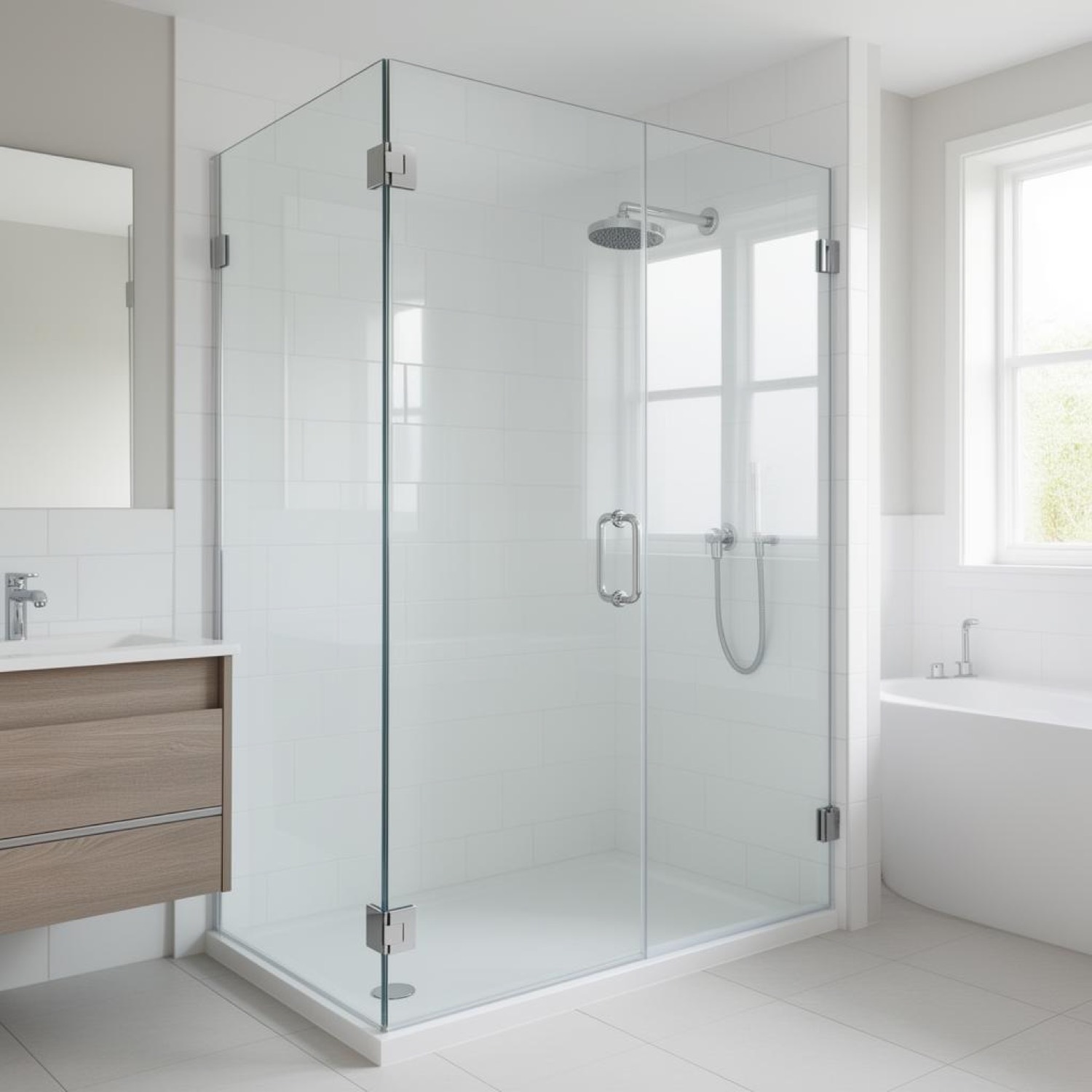 Frameless glass shower screen in Tauranga