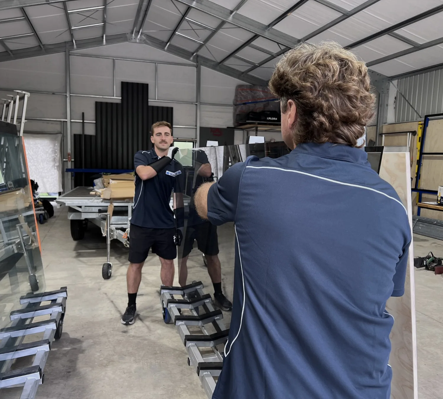 The First Glass Solutions team in the workshop